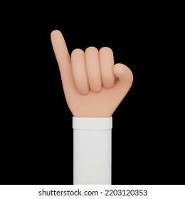 3d Rendering Of Hand With Pinky Finger Raised, With Transparent Background.