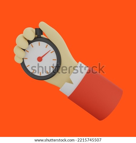  3d Rendering hand and timer Illustration