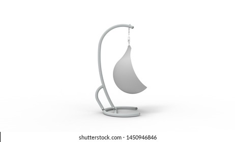 3d Rendering Of A Hanging Egg Chair Isolated In White Studio Background