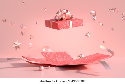 3d Rendering Of Happy New Year And Merry Christmas Background.
