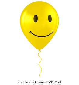 3d Rendering Of A Happy Smiley Balloon