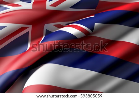 3d rendering of a Hawaii State flag waving