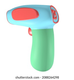 3d Rendering Of Health And Pharmacy Medical Objects Cute Icon Thermometer Gun 