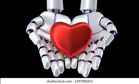 3D Rendering Of Heart Beating In Robot Hands