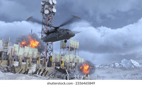 3D rendering of the helicopter