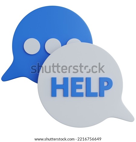3d rendering help chat isolated