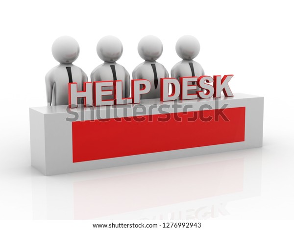 3d Rendering Help Desk Stock Illustration 1276992943