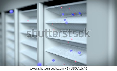 3D rendering of a HEPA filter that can completely remove fine dust and ultra fine dust and refresh indoor air. 