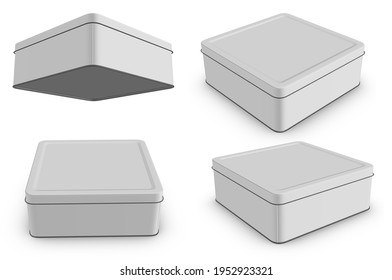 3D Rendering - High Resolution Image Metal Box Isolated On A White Background.