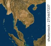 3D rendering of a highly detailed map of Thailand. Elements of this image furnished by NASA.