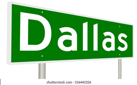 A 3d Rendering Of A Highway Sign For Dallas, Texas