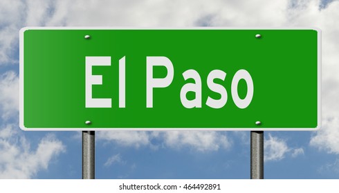 3d Rendering Highway Sign El Paso Stock Illustration 464492891 ...