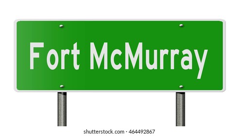 A 3d Rendering Of A Highway Sign For Fort McMurray