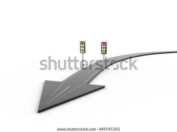 3d rendering of\
Highway with signal\
lamp