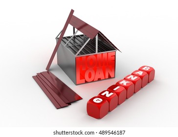 3d rendering of Home loan concept