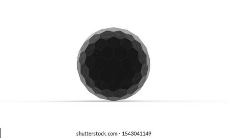 3d Rendering Of A Honeycomb Hexagon Sphere Isolated On White