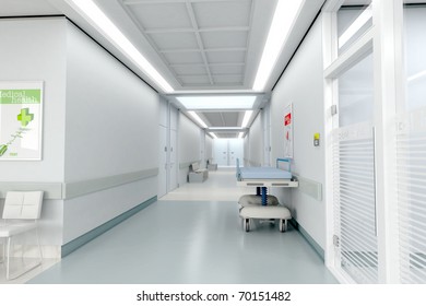  3D rendering of a hospital interior