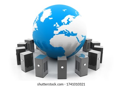 3d rendering of Hosting in white background
	