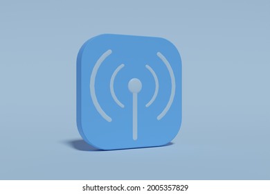 3d Rendering Hot Spot Icon Isolated On Blue Background