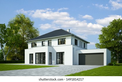 3d Rendering Of A House In Classic Style