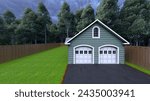 3D rendering of a house in the forest