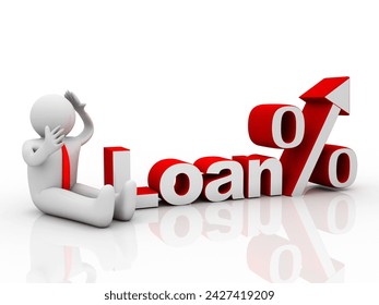 3D rendering house loan concept