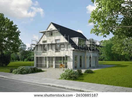 3d rendering of a house under construction