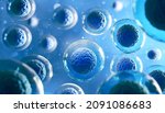 3d rendering of Human cell or Embryonic stem cell microscope background.