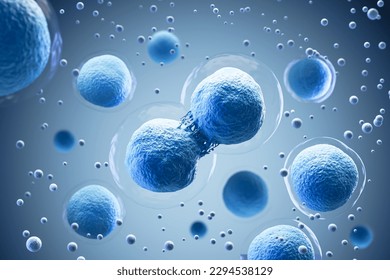 3d rendering of Human cell or Embryonic stem cell microscope background.