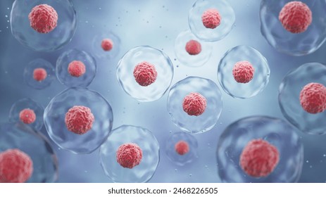 3d rendering of Human cell or Embryonic stem cell microscope background. - Powered by Shutterstock