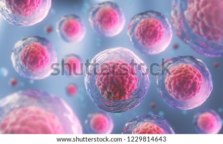 3d rendering of Human cell or Embryonic stem cell microscope background.