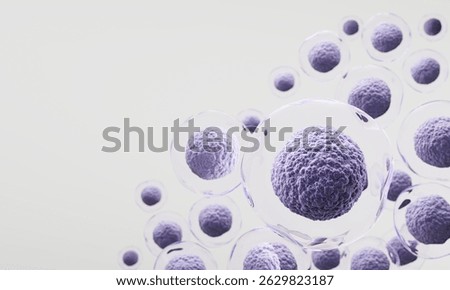 3d rendering of Human cell or Embryonic stem cell microscope background.