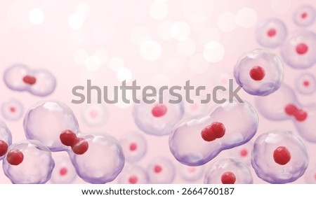 3d rendering of Human cell or Embryonic stem cell microscope background.