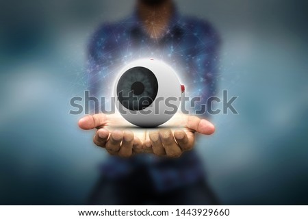 3d rendering Human eye structure
