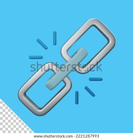 3d rendering hyperlink, url isolated useful for user interface, apps and web design illustration