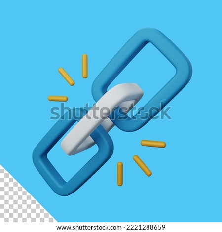 3d rendering hyperlink, url isolated useful for user interface, apps and web design illustration