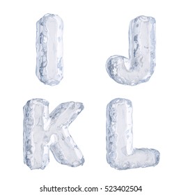 3d Rendering Of Ice Alphabet