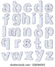 3d Rendering Of Ice Alphabet