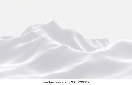 3D rendering  Ice mountain  White cold terrain 