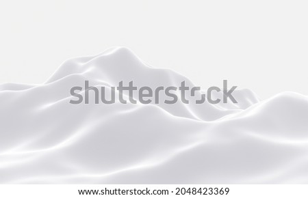3D rendering. Ice mountain. White cold terrain.