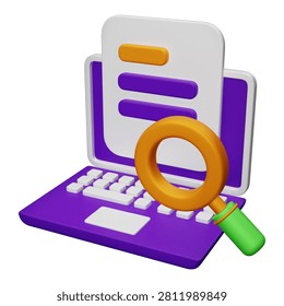  3d rendering icon Data lookup