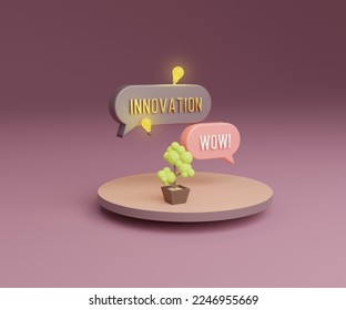 3D rendering icon set Innovation bubble isolated 3d render illustration