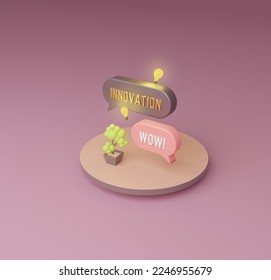 3D rendering icon set Innovation bubble isolated 3d render illustration