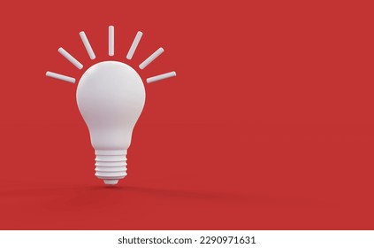 3d rendering of idea light bulb on empty background
