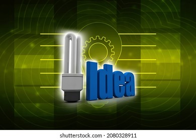 3d rendering idea lightbulb illustration
