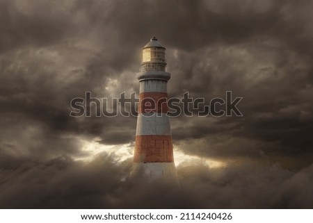 Similar – Image, Stock Photo Lighthouse in autumnal thunderstorm atmosphere