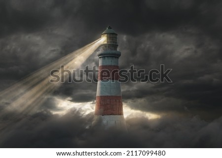 Similar – Image, Stock Photo Lighthouse in autumnal thunderstorm atmosphere