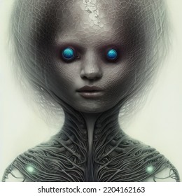 3D Rendering 3D Illustration Alien Humanoid Hybrid Science Fiction Scifi Alien Grey Alien Medical Drawing Alien Symbiote