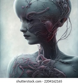 3D Rendering 3D Illustration Alien Humanoid Hybrid Science Fiction Scifi Alien Grey Alien Medical Drawing Alien Symbiote