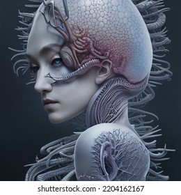 3D Rendering 3D Illustration Alien Humanoid Hybrid Science Fiction Scifi Alien Grey Alien Medical Drawing Alien Symbiote